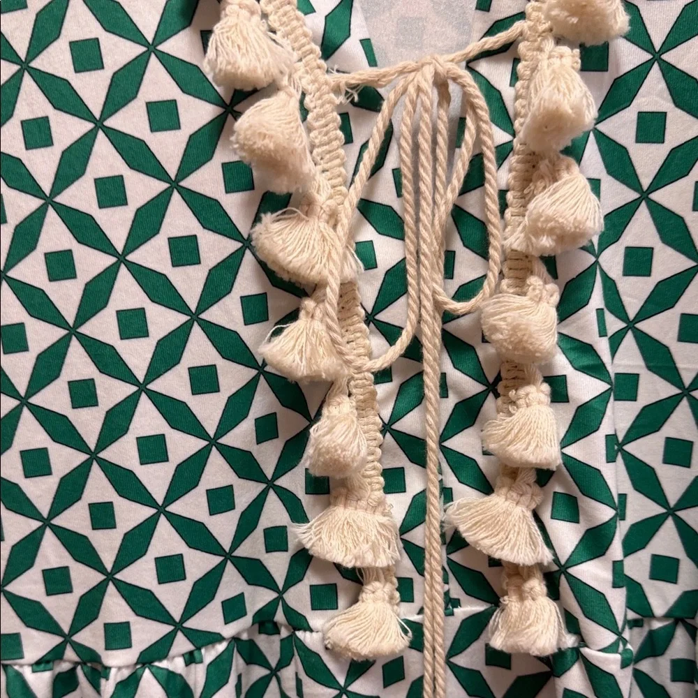 Vintage Green and White Midi Dress - Picture 5 of 8